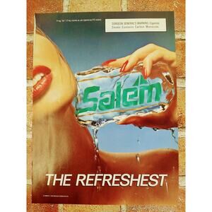 Salem - Sexy Woman Holding Ice to Throat - Original‎ 1988 Vtg Tobacco PRINT AD